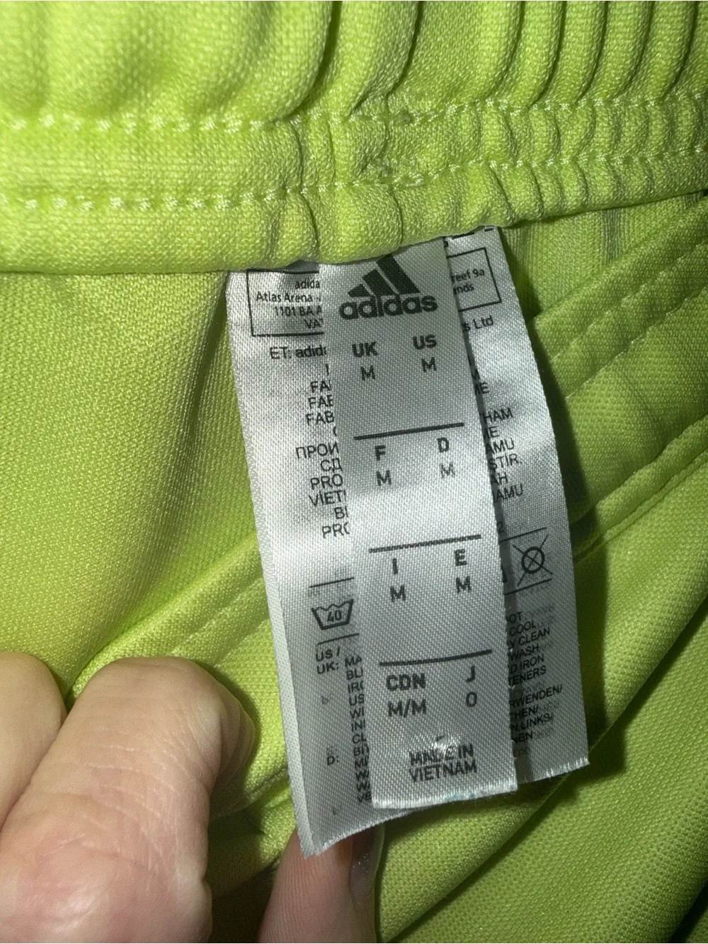 adidas Men’s Neon Green Track Joggers with Black Stripes